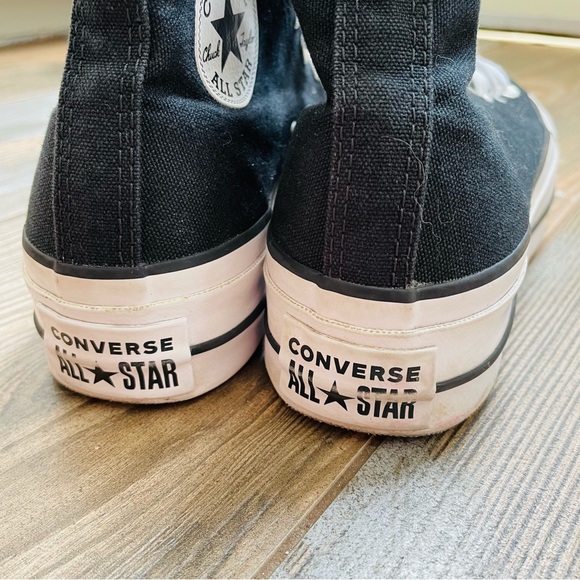 Women’s black platform All Star Converse hi tops, SZ 5 - Picture 8 of 9